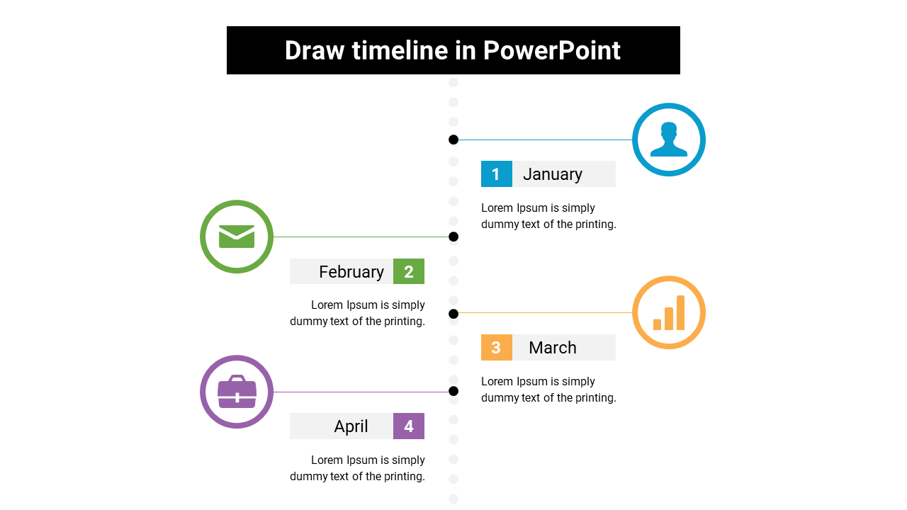 Draw Timeline In PowerPoint Presentation Slide Template